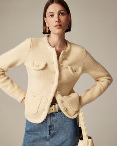 J.Crew: Textured Sweater Lady Jacket For Women Fall Color Trend, Lady Jacket, Labor Day Sale, Jcrew Collection, Jcrew Sweater, Cream Yellow, Textured Sweater, J Crew Men, Summer Color