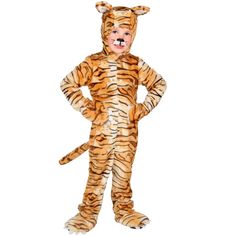 a person in a tiger costume standing up