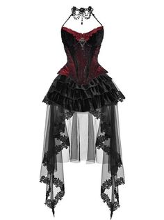 ❤dutchess gothic velvet long-tail belted suspender tulle dress suit❤︎ Halloween Corset Dress With Corset Back For Alternative Fashion, Fantasy Halloween Party Corset Dress, Alternative Fashion Overbust Corset Dress, Overbust Corset Dress For Alternative Fashion, Vampire Style Corset Dress For Halloween, Gothic Ruffled Corset Dress For Costume Party, Gothic Underbust Corset Dress For Alternative Fashion, Gothic Overbust Corset Dress For Evening, Steampunk Corset Dress For Halloween Party