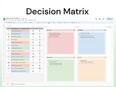 a screenshot of a desktop screen with the words decision mattrixx on it