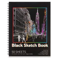 PRICES MAY VARY. 【What you will receive】 1 exquisite black paper sketchbook, each with 50 sheets of drawing paper, suitable for all those who like to draw. When you are creating, your colored pencils, chalks, crayons, gouache paints, metal markers or more dry media art supplies can be used to sway ink on the paper 【Spiral Binding & Tear Line】The art sketchbook adopts a left-side spiral binding design, which is convenient for turning pages. The sketchbook has a built-in tear line, just tear along the line to replace the art paper. The 9x12 black paper notebook allows you to use more space and make your creation more fluent 【Thick Heavyweight Paper】Our hardcover sketchbook is made of 108lb/160gsm heavy paper, which allows you to easily erase drawings without causing damage. Its drawing paper Black Paper Sketchbook, Paper Spiral, Black Sketch, Gouache Paints, Black Sheets, Paper Notebook, Sketch Pad, Drawing Paper, Spiral Binding