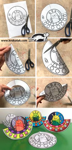 krokotak | UFO paper craft Aliens Activities For Preschool, Easy Space Crafts For Kids, First Grade Activities Crafts, Space Crafts For Kids Preschool, Space Crafts Preschool, Ufo Craft, Plate Crafts For Kids, Outer Space Crafts, Craft Ideas For Beginners