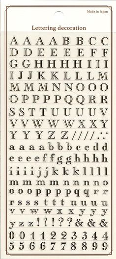 an old fashioned alphabet with letters and numbers