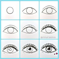 how to draw an eye step by step