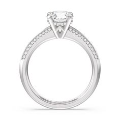 a diamond engagement ring on a white background