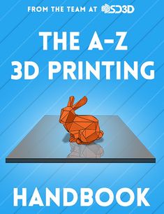 the a - z 3d printing handbook book cover with an origami rabbit on it