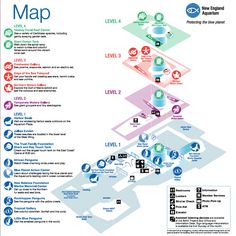 a map with many different locations and numbers on the top right hand corner, as well as directions to each other