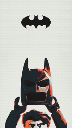 the batman movie poster is shown in red and black