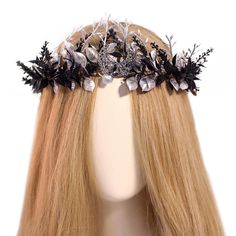 PRICES MAY VARY. Unique Design: traditional and classic designs from ancient Greece up to the contemporary fairy culture are incorporated into the headpiece designs. sturdy Materials: these elf crowns are made of high-quality artificial leaves and flowers with metal frames and galss rhinestone, which ensure long-lasting use and comfort. Craftsmanship: each woodland flower headband in this collection is crafted by professional designers, making them unique and of higher quality than mass-produced Elf Flower Crown, Wedding Flower Crowns, Woodland Princess, Black Elf, Fairy Flower Crown, Elf Crown, Elven Tiara, Princess Vibe, Elf Princess