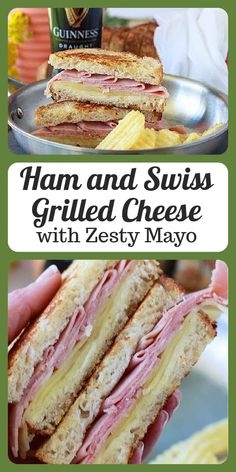 ham and swiss grilled cheese with zesty mayo is an easy lunch recipe that's ready in under 30 minutes