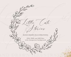 a white and gold wedding card with the words little cat stories written in black ink