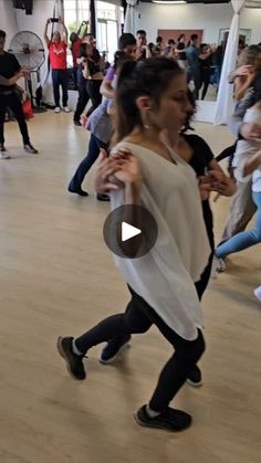 a group of people in a dance class