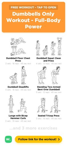 an exercise poster with instructions to do dumbbells