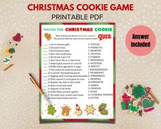 christmas cookie game printable for kids to play on the computer or in the classroom