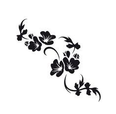 a black and white flower design on a white background