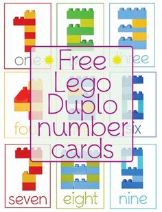 lego duplo number cards with blocks and numbers