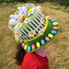 My daughter’s easterbonnet this yearshe had lots of fun designing and making itall items bought from hobbycraft Unique Easter Baskets