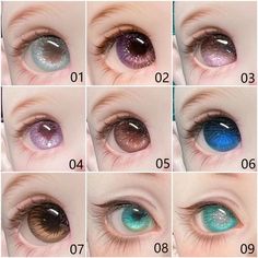 an image of different colored eyes