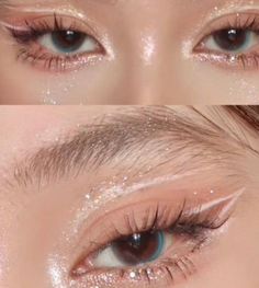 Artsie Aesthetic, Etheral Make Up, Angelic Makeup Aesthetic, Makeup Ideas Asian, Korean Eye Makeup