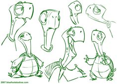 an image of some cartoon animals with different expressions on their faces and body shapes in green ink