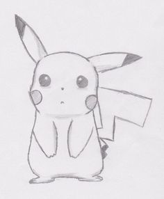 a drawing of a pikachu holding a sign in its hand and looking at the camera