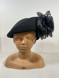 See the pictures for details regarding the item(s). The mannequin is not included. Take a look at the other items we have listed; we can combine shipping on multiple purchases. Feel free to contact us with any questions regarding the item(s); we usually respond within four hours! Winter Formal Black Costume Hats And Headpieces, Formal Black Costume Hats For Winter, Formal Black Winter Costume Hat, Black Formal Winter Costume Hat, Formal Black Brimmed Costume Hats And Headpieces, Fitted Black Costume Hats And Headpieces For Fall, Fitted Black Costume Hats For Fall, Black Costume Hat With Short Brim, Adjustable Cloche Hat For Fall Party