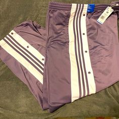 Adibreak Track Pant Has Break Away Buttons On Legs. Loose Fit. 100% Polyester. Adidas Adibreak, Purple Pants, Violet Color, Track Pant, Adidas Pants, Adidas Women, Track Pants, Pant Jumpsuit, Violet