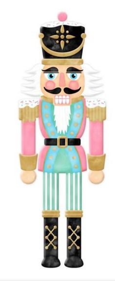 a nutcracker with a beard and mustache on it's head, standing in front of a white background