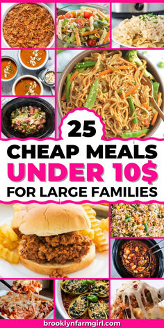 25 cheap meals under 10s for large families