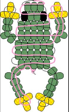 an image of a robot made out of yellow and green leaves, with pink lines running through it