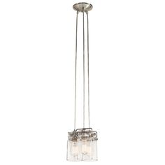 The Brinley Pendant's vintage style gives a beautifully modern treatment to the familiarity and comfort of canning jars. Features a Clear glass shades with Brushed Nickel or Olde Bronze finish. Ideally suited for vintage-style filament bulbs. Includes optional slide ring to create a clustered look. ETL listed. Brushed Nickel Pendant Lights, Breakfast Bar Lighting, Bulb Pendant Light, Lounge Lighting, Clear Glass Jars, Kichler Lighting, Multi Light Pendant, 3 Light Pendant, Kitchen Pendants