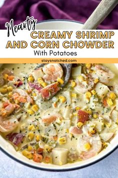 creamy shrimp and corn chowder with potatoes