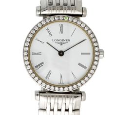 La Grande Classique Collection 24mm Case Dimension Stainless Steel Quartz Movement Diamond Bezel White Dial Butterfly Clasp Item Detail Collection: La Grande Classique Model Name: La Grande Classique Reference Number: L4241.0 Serial Number: 31****** Movement: Quartz Case Case Shape: Round Case Material: Stainless Steel Case Diameter: 24mm Watch Height: 4mm Crystal: Sapphire Bezel Style: Diamond Bezel Material: Stainless Steel Dial Hand Style: Stick Numerical Style: Roman Dial Style: Matte Strap Longines La Grande Classique, Hand Style, Bezel Diamond, White Dial, Quartz Movement, Stainless Steel Case, Accessories Watches, Sapphire, Buckle