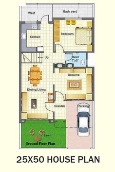 North Facing Plan, North Facing House Plan, 40x60 House Plans, Yellow Dresser, North Facing House, Guest House Plans