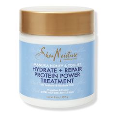 Manuka Honey & Yogurt Hydrate + Repair Protein-Strong Treatment - MNKA HNY & YGRT TREATMENT 8OZBenefitsSheaMoisture Manuka Honey and Yogurt Hydrate + Repair Protein Strong Treatment Masque for extremely dry hair is a deep conditioner sulfate-free hair mask that gives your hair new life.This hair mask, protein hair mask and moisturizing deep conditioner benefits from reparative proteins that naturally reinforce and revitalize over-processed, abused hair fibers.Manuka Honey and Yogurt combine into Honey And Yogurt, Dry Hair Mask, Shea Moisture Manuka Honey, Protein Hair Mask, Extremely Dry Hair, Protein Hair, Honey Yogurt, Baobab Oil, Shea Moisture