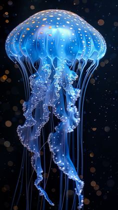 Sea Creature Poster, Ocean Creatures Aesthetic, Sea Creatures Aesthetic, Deep Ocean Creatures, Aquatic Dragon, Sea Life Aesthetic, Real Jellyfish, Aesthetic Jellyfish Wallpaper, Under The Sea Creatures