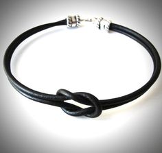 Nautical Reef Knotted Black Leather bracelet with sterling silver clasp by JewelryByMaeBee on Etsy. Reef Knot, Nautical Bracelet, Leather Jewellery, Square Knot, Black Leather Bracelet, Bracelet Mens, Bracelet Black