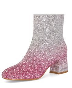 PRICES MAY VARY. Stylish Look: These women's boots feature a shiny sequin design that will make you look good on any occasion. Whether it is a party, a date or an everyday wear, it can add a style and glamour. Quality Materials: We have selected high-quality materials to make this women's boot to ensure its durability and comfort. The soft lining and upper material make you feel comfortable for long periods of wear and are not easily worn. Well-Developed comfort: In addition to good appearance, Glitter Ankle Boots, Sequin Design, Wedding Party Dress, Long Periods, Wedding Party Dresses, Bridal Shoes, Chunky Heels, Ankle Booties, Women's Boots