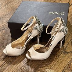 Badgley Mischka Heels Used In Great Condition! 4.5” Heels, Extra Jewels Included. Original Box Not Included But Come In A Badgley Mischka Box And Dust Bag. Signs Of Wear Shown In Photos. Size 6 1/2 Top Rated Seller, Fast Shipping! Badgley Mischka Shoes, Badgley Mischka, Top Rated, Shoes Women Heels, Original Box, Dust Bag, Shoes Heels, Size 6, Women Shoes