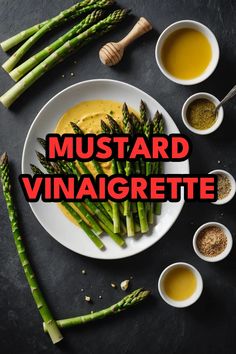 A photo of a  Mustard Vinaigrette which is a type of Sauces for Asparagus Recipes For Asparagus, Mustard Vinaigrette, Green Colour, Vibrant Green