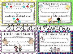 the 30 printable award cards for teachers