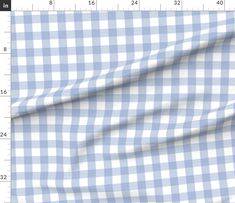 a blue and white gingham checkered fabric