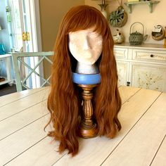 Wig, Red/Auburn Long Worn Several Times But Looks New. It’s Gorgeous, Soft And Brushable. Source Unknown, Auburn, Wigs, Hair Accessories, Women Accessories, Hair, Red, Women Shopping, Color