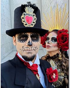 Mexican Halloween Costume, Catrina Costume, Carnaval Make-up, Halloween Makeup Sugar Skull, Mexican Halloween, Sugar Skull Costume, Best Couples, Crazy Costumes, Skeleton Makeup