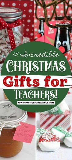 15 Incredible Teacher Christmas Gift Ideas Teacher Treats For Christmas, Christmas Crafts For Teachers From Kids, Faculty Christmas Gift Ideas, Cute Cheap Teacher Gifts, Diy Christmas Gifts For Staff, Cheap Daycare Teacher Gifts Christmas, Pto Teacher Christmas Gifts, Christmas Ideas For Teachers Diy, Christmas For Teachers Gifts