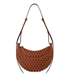 With its rounded shape and hand-stitching, the “Numéro Dix” is a nod to equestrian saddlery style. In the Onda edition, the half-moon is adorned with a wavy leather relief. Each individual buckle is hand-placed and then stitched, highlighting the dexterity of the leather goods artisans. Cognac Bag, Body Craft, Micro Bags, Latest Handbags, Winter Bags, Card Holder Purse, Upcycled Leather, Stylish Celebrities, Best Wallet