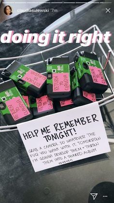 there is a sign that says help me remember tonight