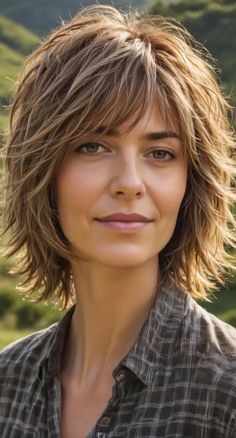 Medium Hairstyles For Women Over 50, Medium Short Haircuts For Women, Messy Hair Look, Medium Short Haircuts, Medium Shag Haircuts