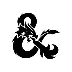 a black and white dragon logo on a white background