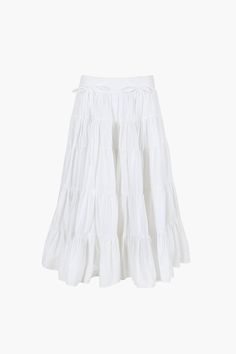 HETTI SKIRT IN WHITE Tutus, Vintage White Skirt, Midi Skirt Png, White Tiered Skirt, White Flowy Skirt, Skirt Png, Long White Skirt, White Ruffle Skirt, White Cotton Skirt